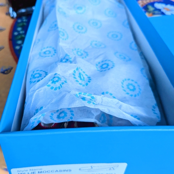 NWT/BOX 🎁JACK ROGERS ⭐Ltd Ed⭐ sherpa lined MILLIE MOCCASINS🎄sz 9🎄PLAID/GOLD🎁 - Picture 3 of 10